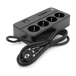 Мережевий фільтр живлення Voltronic G13, 3000W, 4 роз, 4USB 3,2А, 2 Type-C, 2м Black (YT-G13) - мініатюра 3