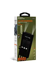Зовнішній акумулятор Power Bank ACL PW-59 SOLAR 10000 mAh з сонячною панелью та подвійний ліхтар USB-A та USB-C вбудовані кабелі - мініатюра 6