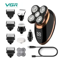 Бритва 5 в 1 VGR V-316 Водонипроницаемая Акумуляторна З LED дисплеєм - мініатюра 2
