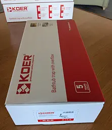 Сифон для ванни Koer BD-04-05 напівавтоматичний з переливом, без ревізії KR5443 - мініатюра 3