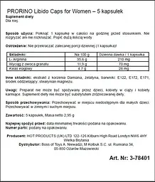 Збудливі капсули для жінок Ero Prorino black line Libido (ціна за 5 капсул в упаковці) - мініатюра 2