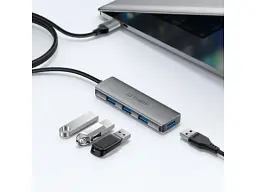 USB-хаб Acefast J17 4-in-1 Metal Gray (6974316285922) - мініатюра 3