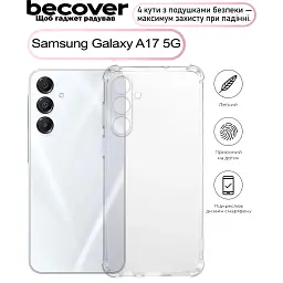 Чохол до мобільного телефона BeCover Anti-Shock Samsung Galaxy A17 5G SM-A176 Clear (713691) - мініатюра 2