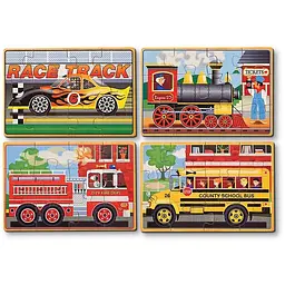 Пазл Melissa & Doug Машинки набір з 4 пазлів в коробці (MD3794) - мініатюра 2