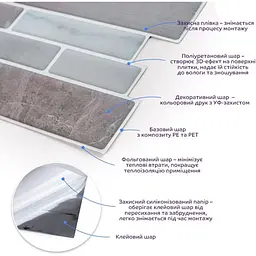 Самоклеюча поліуретанова плитка Wall Sticker 305х305х1 мм (D) SW-00001938 - мініатюра 4