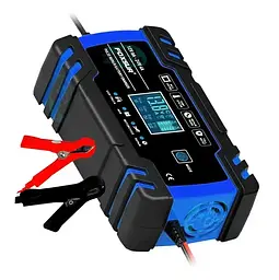 Зарядний пристрій для автомобільного акумулятора Foxsur 12V-24V 8A (Синій) - мініатюра 2