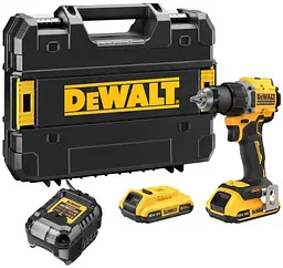 DeWALT Шурупокрут-дриль акумуляторний DeWALT XR Li-Ion 18В акб 2х2А·рік 74Нм 0-450·0-1650об/хв кейс TSTAK, ЗП 1.12кг - мініатюра 6
