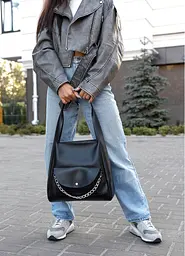 Сумка жіноча Sambag HOBO BLISS Чорна 31 х 31 х 12 см (53453001) - мініатюра 5