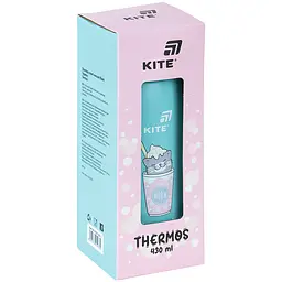 Термос з кнопкою Kite Hug in mug бірюзовий 430 мл (K25-1221-1) - мініатюра 4