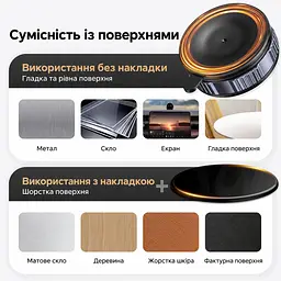 Магнітний автомобільний тримач для телефона з вакуумною присоскою UGREEN LP970 сумісний із MagSafe 2 металеві кільця для магнітного кріплення телефонів і чохлів без MagSafe поворотна головка 360° і двовісний металевий важіль із регулюванням 210° також для відеодзвінків і перегляду рецептів на придатній гладкій поверхні складана конструкція 1 клейка накладка для шорстких поверхонь у комплекті чорний (75666) - мініатюра 8