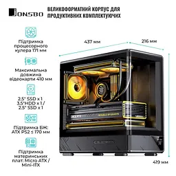 Корпус JONSBO D200 Black - мініатюра 4