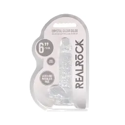 Фалоімітатор RealRock Crystal Clear 6” 17 см (прозорий) - мініатюра 6