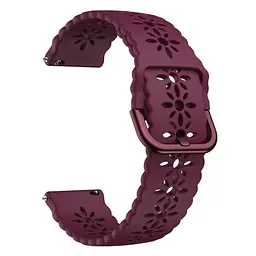 Ремінець Flower для Xiaomi Ticwatch C2 TicWatch E TicWatch S2 Mobvoi TicWatch C2 - темно-червоний ширина кріплення 20мм силікон Watchbands (W32-7WB39660066) - мініатюра 2
