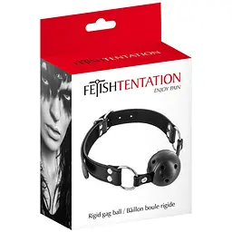 Кляп Fetish Tentation Rigid Gag Ball, 4,5 см (чорний) - мініатюра 3
