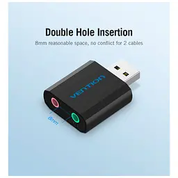 Звукова плата Vention Audio USB 2х3,5mm jack Metal (VAB-S17-B) - мініатюра 9