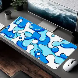 Килимок для миші та клавіатури "Blue Spots" 80×30 см, Чорний - мініатюра 5