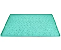 Силіконовий килимок під миску для собак та котів EcoToys бірюзовий 48х30 см 800317