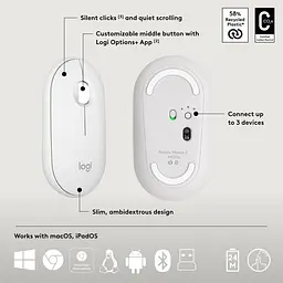 Комплект (Клавіатура та Миша) Logitech Pebble 2 Combo Tonal UA (920-012240) White - мініатюра 11