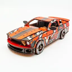 Дерев'яний 3D конструктор Mustang GT Puz-00641, 162 деталей - мініатюра 2