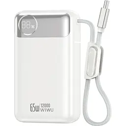 Зовнішній акумулятор WiWU Power Plus T132 12000mAh 65W White (6979107511143) [172713] - мініатюра 3