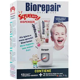 Набір Biorepair Веселе мишеня диспенсер та зубна паста, суниця, виноград, 2 шт., 100 мл - мініатюра 2