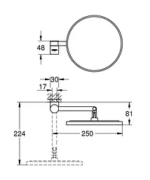 Косметичне дзеркало Grohe Selection 102279KF00, Чорний матовий - мініатюра 3