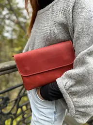 Жіноча шкіряна сумка клатч GS червона (кл 001 кр) 250 - мініатюра 1