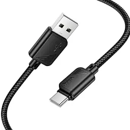 Дата кабель Hoco X113 Beneficio USB to Type-C (1m) Black - мініатюра 3