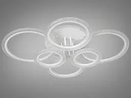 Стельова LED-люстра з пультом, диммером та підсвічуванням 105 Вт Diasha 2408/6WH LED 3color dimmer - мініатюра 4