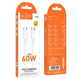 Дата кабель Hoco X115 Surpass Type-C to Type-C 60W (1m) White - мініатюра 4