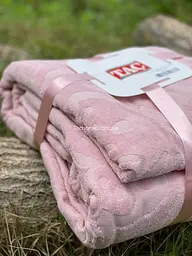 Простирадло-покривало Tac Dama махрове 200х220 см рожеве 000229782 - мініатюра 2
