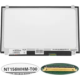 Матриця 15.6 NT156WHM-T00 touch 1366х768, 40pineDP, LED, SLIM вертикальні вушки, глянець, роз'єм праворуч знизу для ноутбука
