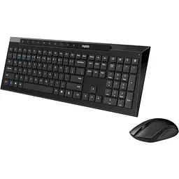 Комплект бездротовий Rapoo 8210M, Black, Optical, Bluetooth+Wireless, клавіатура+миша