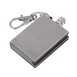 Бензиновий сірник Zippo, вічна запальничка, кресало брелок, срібляста - мініатюра 4