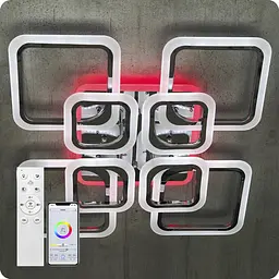 Люстра світлодіодна 517 Light 3color з пультом 192Вт Хром (02110) - мініатюра 9