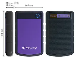 Портативний жорсткий диск Transcend 4TB USB 3.1 StoreJet 25H3 Blue - мініатюра 3
