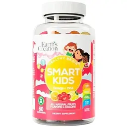 Омега для дітей Earth‘s Creation Smart Kids Omega with DHA, 60 желейок з аскорбіновою кислотою