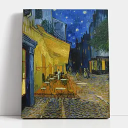 Інтер'єрна картина Нічна тераса кафе, Вінсент ван Гог, Vincent van Gogh, інтер'єрний декор, 75×60 см (id6658)