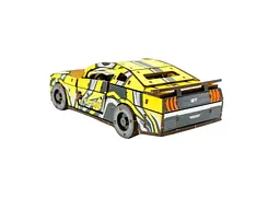 Дерев'яний 3D конструктор Muscle car GT, Puzzleоk (Puz-00638), 162 дет. (жовта) - мініатюра 4
