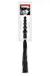 Флогер з ручкою - анальними намистами Fetish Tentation Whip with Rosary Handle - мініатюра 2