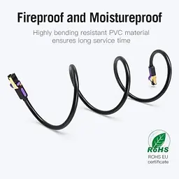 Патч-корд 1м, S/FTP cat 7 RJ-45 black Vention (ICDBF) - мініатюра 6