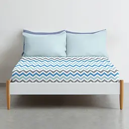 Простирадло Cosas полуторне 155х240 grey zigzag cs4, синій (ЗигГолСер_215) - мініатюра 3