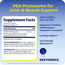 Здоров'я суглобів та м'язів Enzymedica Joint & Muscle PEA Phytosome 45 веганських капсул - мініатюра 2