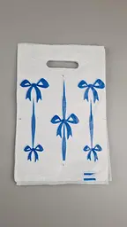 Пакети з вирубаною ручкою (20*30) " Бантик" синій (100 шт.)