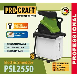 Подрібнювач гілок Procraft PSL2550 (2500 Вт) - мініатюра 2