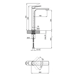 Змішувач для раковини Qtap Slavonice 1042H103B (QTS(LA1042H103B) - мініатюра 2