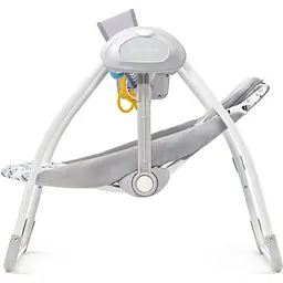 Крісло-гойдалка Kinderkraft Flo Mint сіре з блакитним (00-00158385) - мініатюра 5