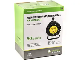 Подовжувач з котушкою PowerPlant JY-2002/50 50 м, 4 розетки (PPRA10M500S4) - мініатюра 4