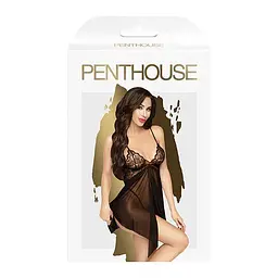 Бебі-дол з ажурним бралетом та високим розрізом Penthouse - Sweet Beast Black M/L - мініатюра 3