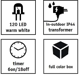 Світлодіодна гірлянда Luca Lighting Змійка 120 LED 12 м теплий білий (8718861692624) - мініатюра 3